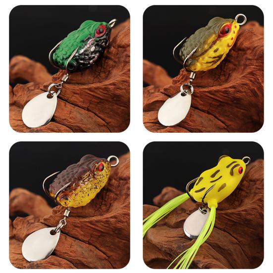 Topwater Frog Lures Set Realistic Appearance Sharp Hook Design Frog Artificial Soft Baits Freshwater Simulated Frog Lures