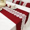 Rote Tischdecke Einfacher Tischläufer Glückliche Worte Leichter Luxus Tee-Läufer Quaste Quaste Neuer Stil