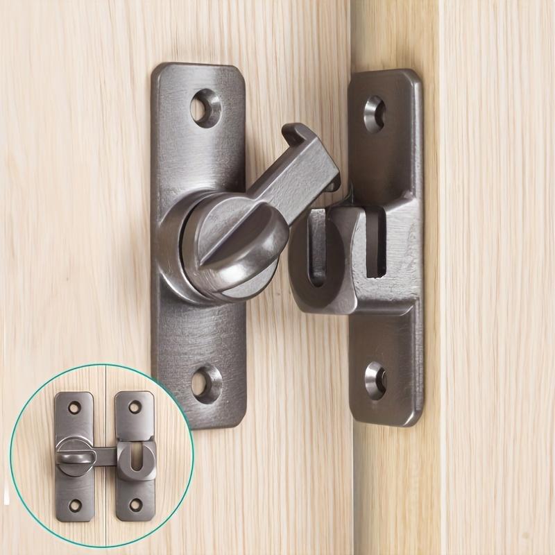 1pc Perforation-Free Door Buckle - Anti-Locking & Anti-Theft Heavy-Duty Aluminum Alloy & Stainless Steel Security Hardware, Sleek Metallic Finish