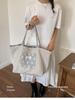 Korean Retro Leopard Print Nylon Tote Bag - Large Capacity, Casual Versatile Shoulder Bag