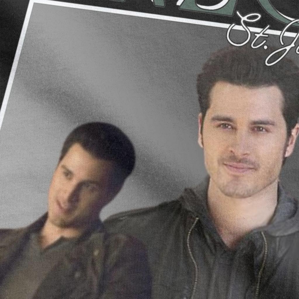 Men T-Shirts Enzos St. John The Vampire Diaries Vintage Pure Cotton Tee Shirt Short Sleeve T Shirt Round Neck Clothing 6XL