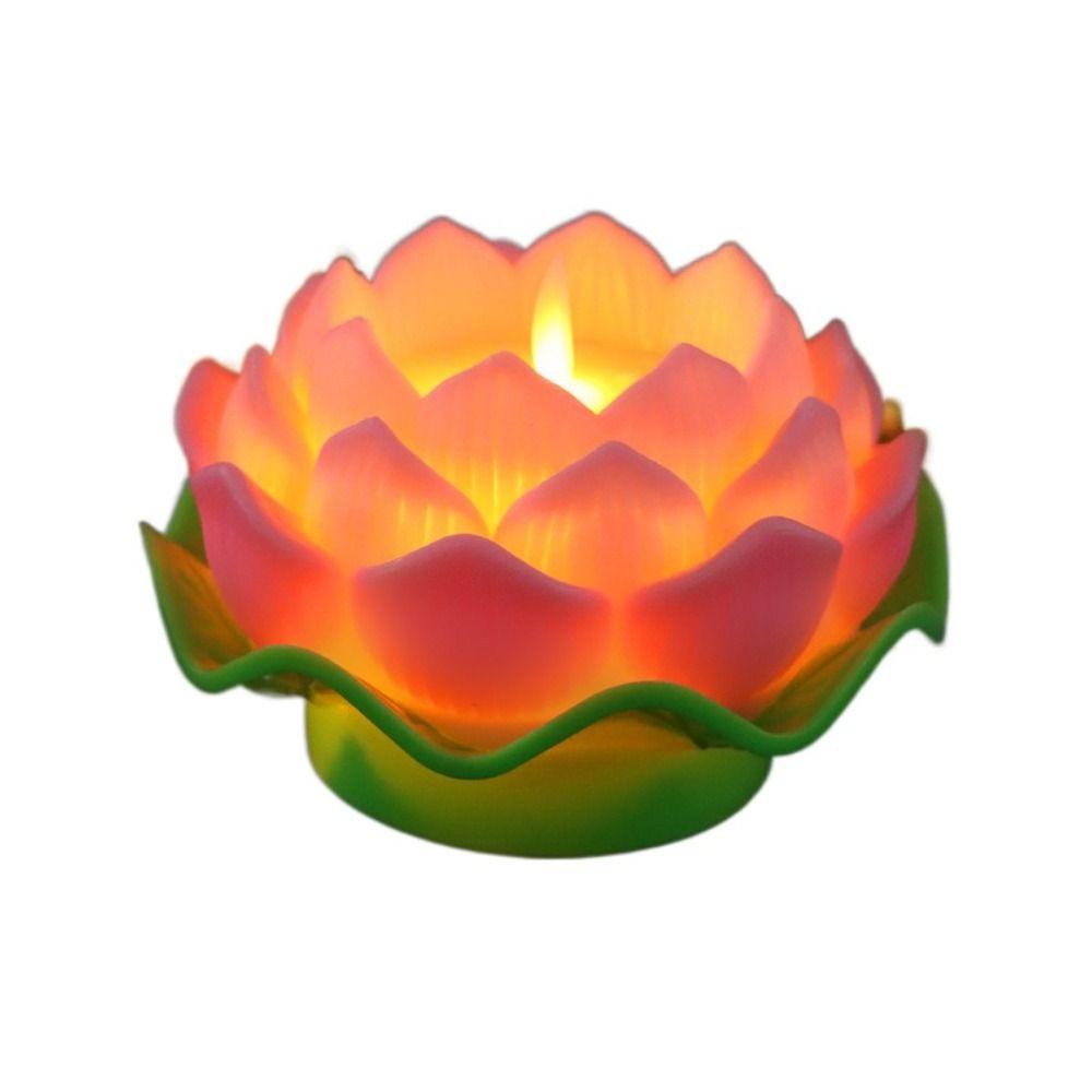 Flickering LED Lotus Candles Flameless Night Light Home Decor Lotus Flower Light  Xmas Birthday
