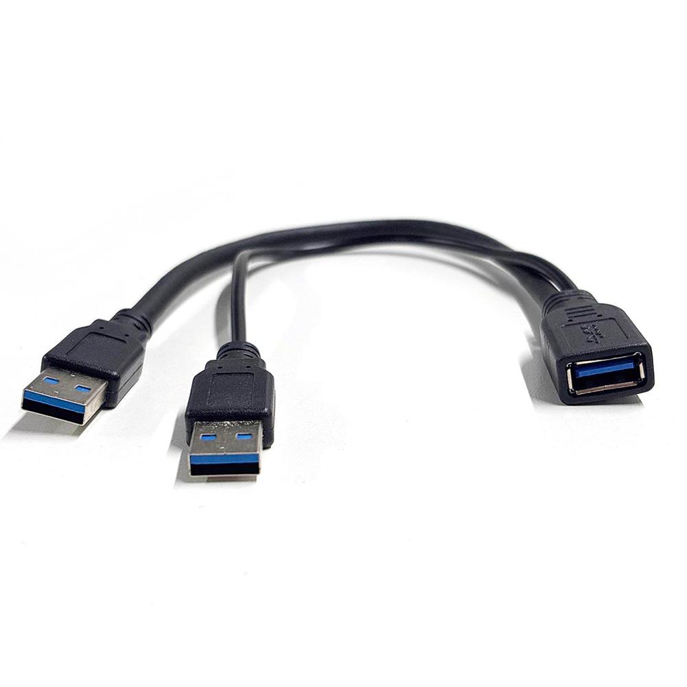 

USB 3.0 Female to Dual USB Male Extra Power Data Y Splitter Extension Cable Cord Extension Splitter Cable