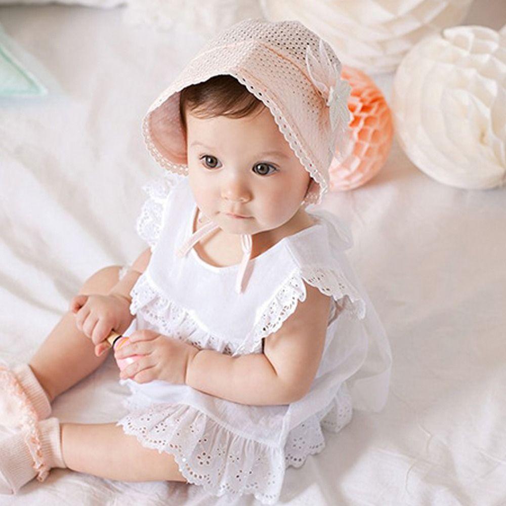 Cotton Beanie Lace Flower Mesh Cap Fashion Princess Hat Baby