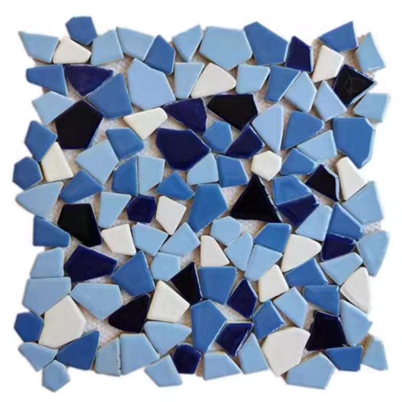 Azulejos Cerâmicos Coloridos 30x30cm com Pedrisco Grátis para Jardim Piscina Parede de Fundo Mosaico Azulejos Resistentes ao Desgaste Decoração