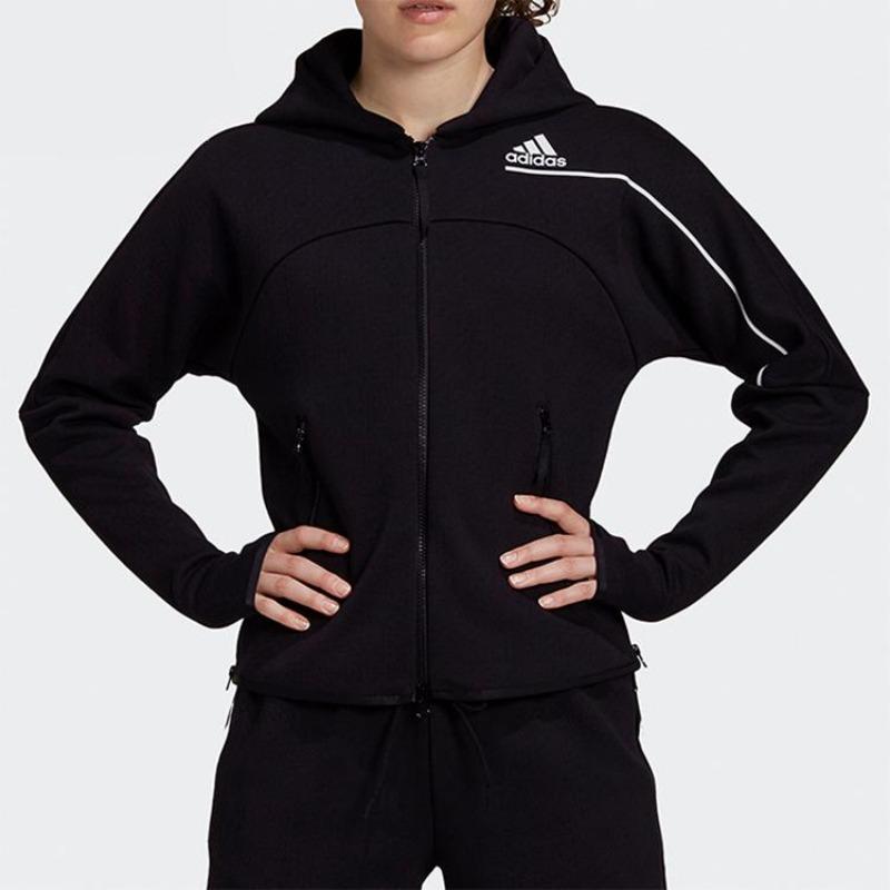 adidas ZNE Hoodie with Drop Shoulders Women Jackets Black GM3275