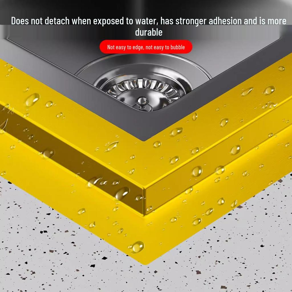 Waterproof Self-Adhesive Gold PET Tape: Oil and Mildew-Proof Strip for Kitchen Sinks & Gas Stove Countertops
