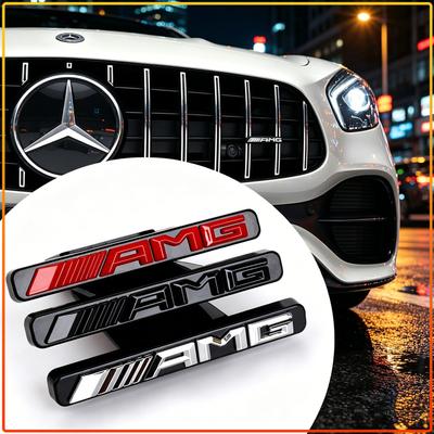 1 pièce Logo Emblème Calandre Avant AMG Décoration Style Calandre de Voiture Pour Mercedes Benz GLE GLC Classe A B C E W176 W246 W205 W213