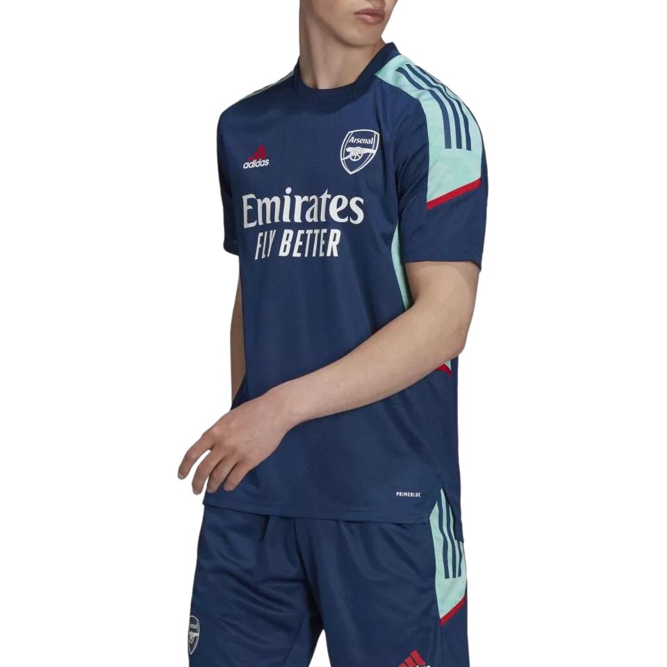Adidas Arsenal Football Club 2021-2022 Season Champions League Training Jersey Player Version Short Sleeve Football Shirt Men Jersey Blue GT1193