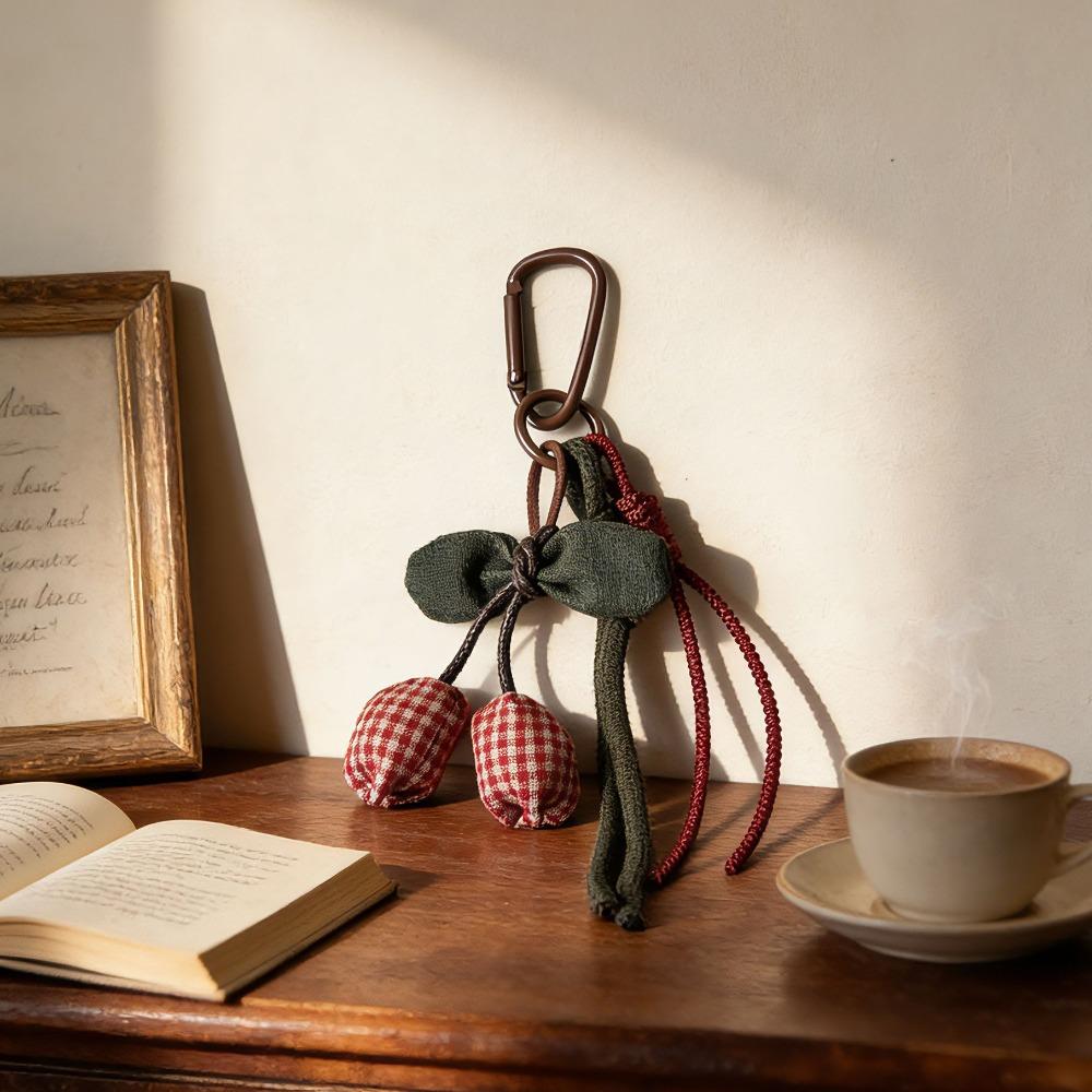 Braided Lanyard Vintage Bag Keychain Cartoon Animal Pendant Keyring Lanyard Charm  Bag Decoration