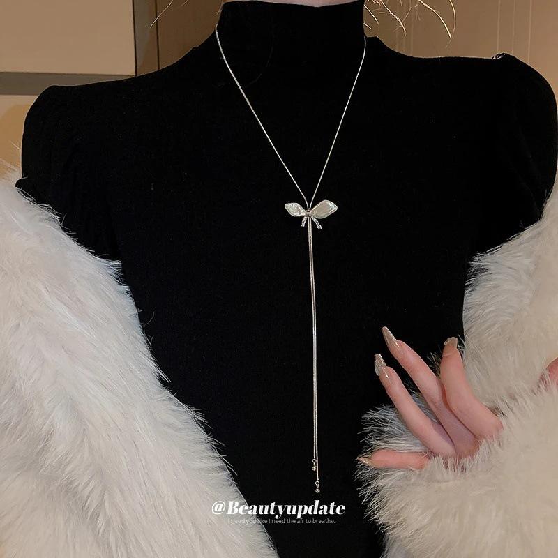 Simple Design Sweater Necklace Women's High-end Long Necklace Niche Temperament Double-layer Sweater Chain Jewelry