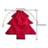 Christmas Tree Shaped Polyester Drawstring Gift Bags With Colorful Pom Poms Bell Decor For Xmas Tree Hanging Party Gifts Storage