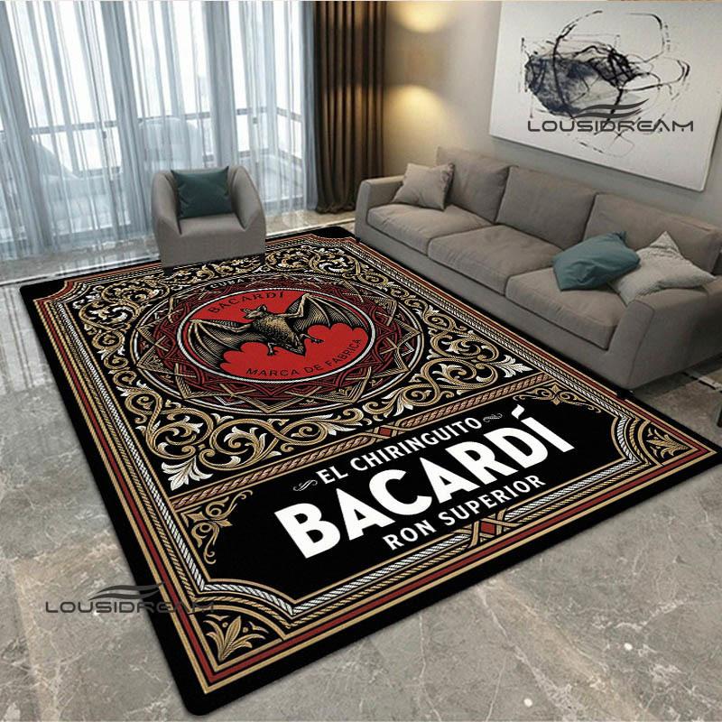 Tappeto stampato con logo Bacardi Tappeto antiscivolo Tappeti da esterno Tappeto per area Tappeto decorativo per camera da letto Tappeto per camera da letto Regalo di compleanno