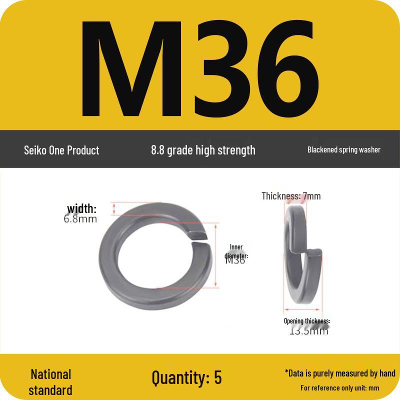 8.8 Grade Black Shock Absorbing Washer M3-M16