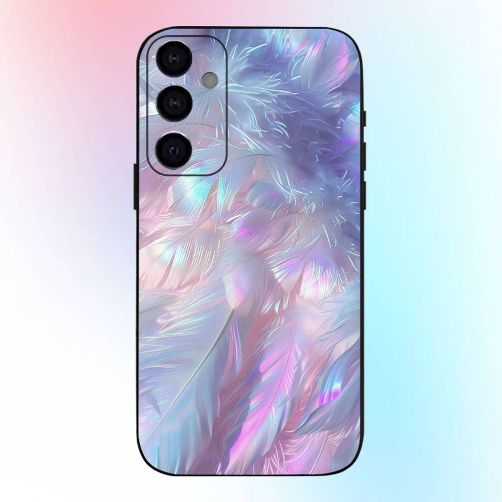 Rainbow Holographic Iridescence Phone Case For Samsung Galaxy A73,A72,A71,A70,A53,A52,A51,Others Soft Black Cover