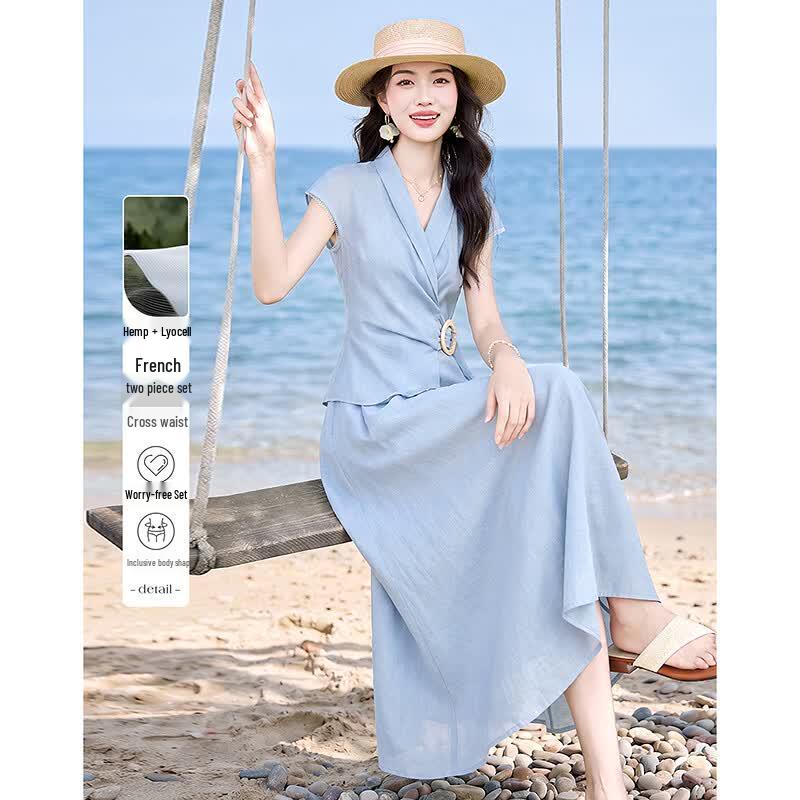 French Style Two-Piece Summer Suit for Women S