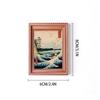 Floating World 3D Wood Carving Photo Frame Magnet: Wooden Home Décor, Poster, and Refrigerator Tile.