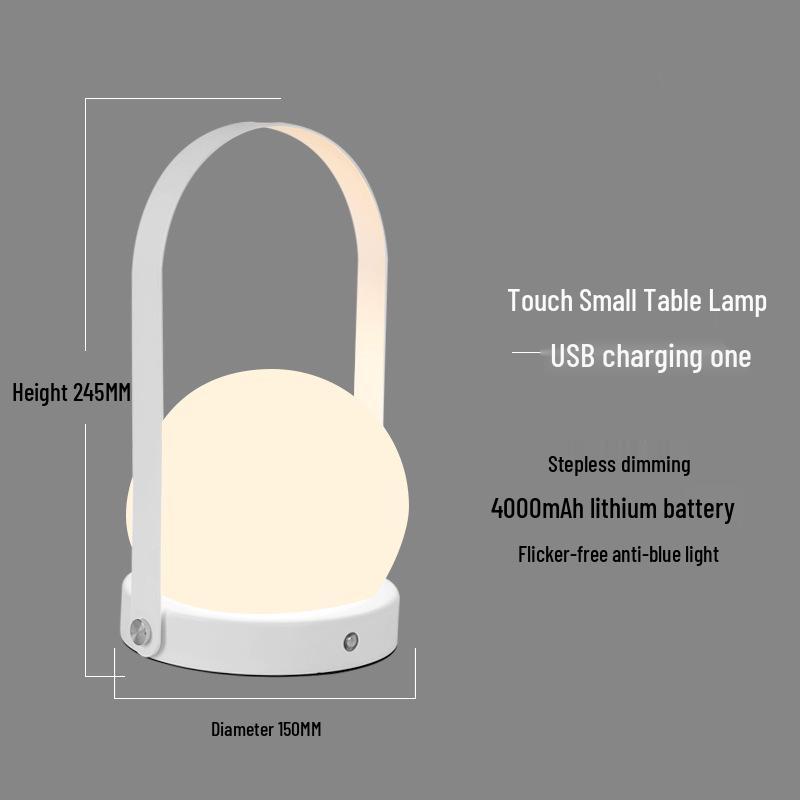 Nordic Postmodern Touch LED Bedside Lamp with USB Charging & Eye Protection