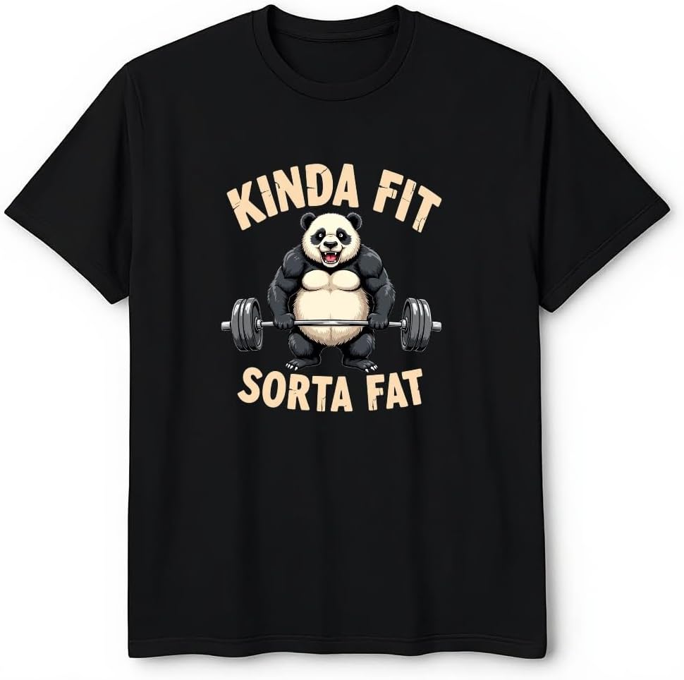 Strong Panda Weightlifting Kinda Fit Sorta Fat T-shirt
