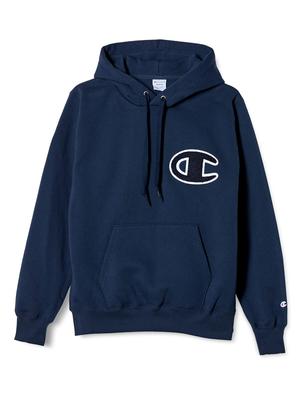 Hoodie Hoodie Sweatshirt Brushed Lining Big C Logo Sagara Patch Script Logo Embroidery Hooded Sweatshirt Action Style Navy S C3-L119 Men's