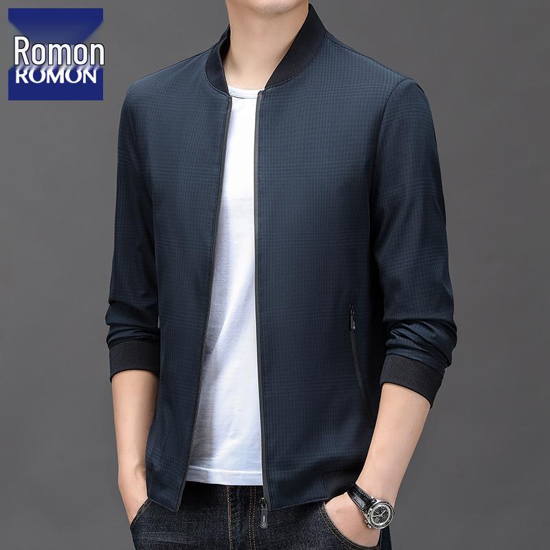 

Romon 2025 Весенне-осенняя мужская повседневная куртка с бейсбольным воротником XL: Recommended for 135-150 jin