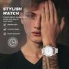 ledmomo Luminous Steel Band Watch, Men's Casual Watch, Decorative Men's Watch, Fashionable Men's Watch, White Glass Watch.