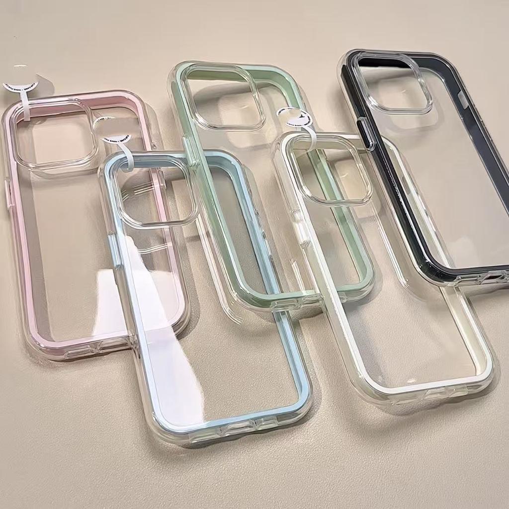Luxury Transparent Candy Phone Case For iPhone 11 12 13 14 15 16 17 Pro Max Plus Air Clear Shockproof Bumper Back Cases Cover