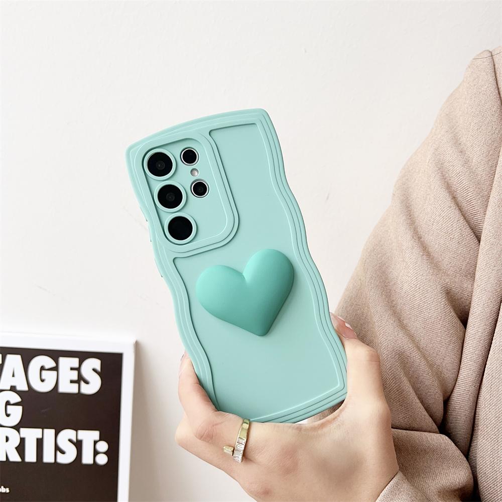 Capa de Celular Fashion 3D Grande Amor Silicone Líquido Para Samsung Galaxy S22 S23 S21 S20 FE Plus S24 Ultra A52 A53 A54 A34 A25 A50 A15 Capa à Prova de Choque