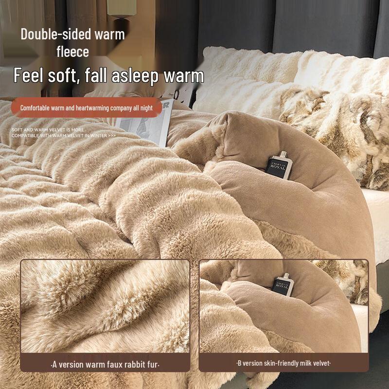 Yuan Zhi Wei Faux Rabbit Fur Milk Velvet Quilt