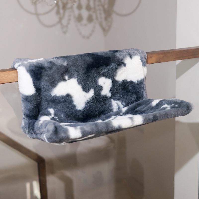 Spot Pet L-Shaped Washable Fleece Cat Bed: Removable, Foldable Metal Frame & Winter Warm Hammock.