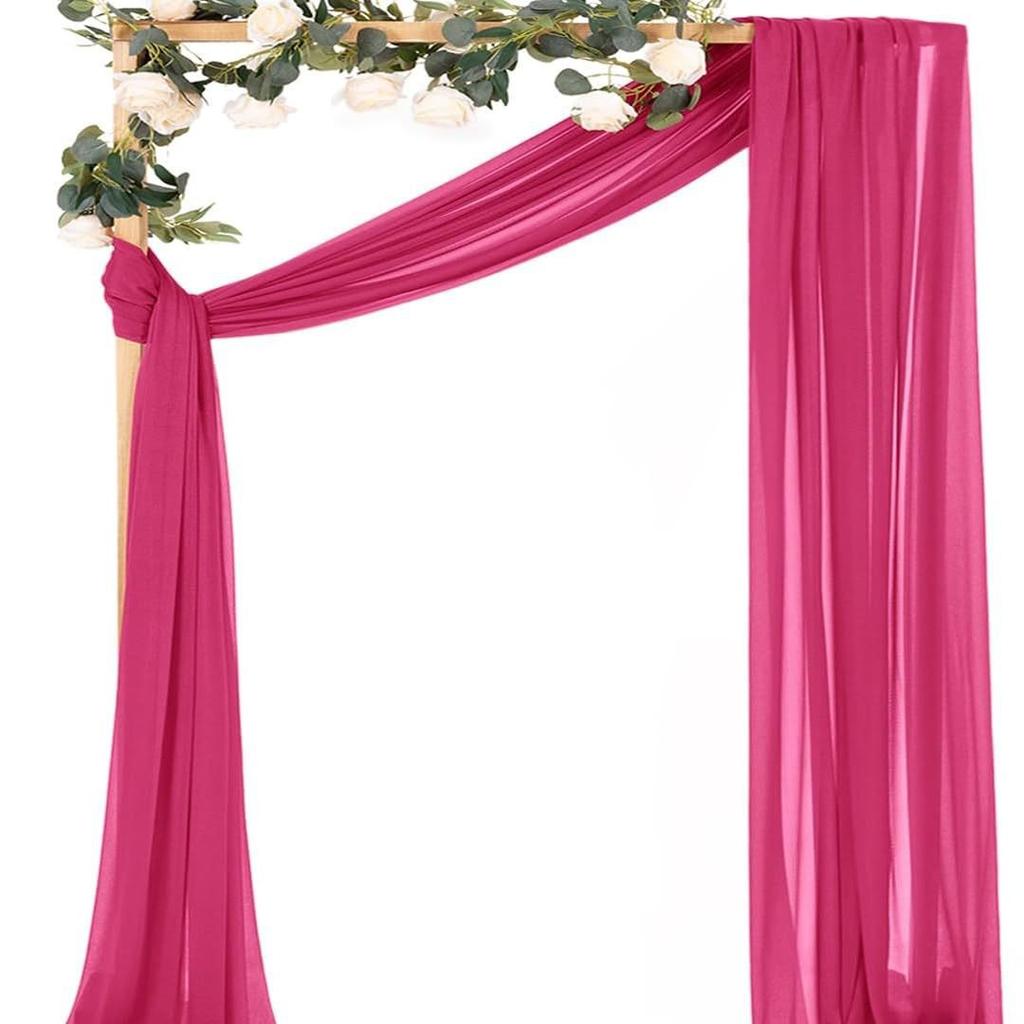 Hochzeit Chiffon Gaze Umhang Mori Rasen Outdoor Bogen Dekoration Drapierung Hochzeitsarrangement Stoffumhang Perle Chiffon Vorhang