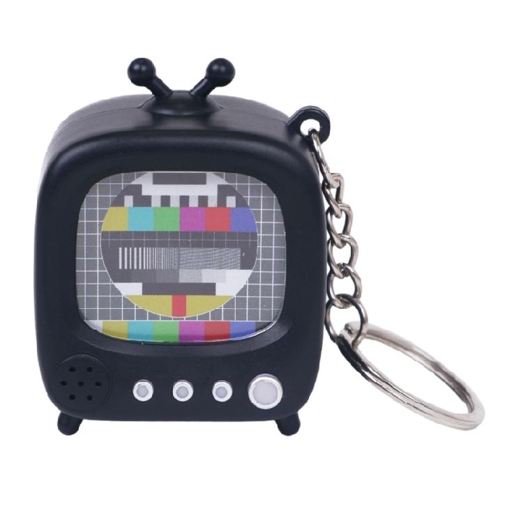 Vintage Style Mini TV Keychain With Light Sound Features Compact Keyring Gift For Birthdays Holidays