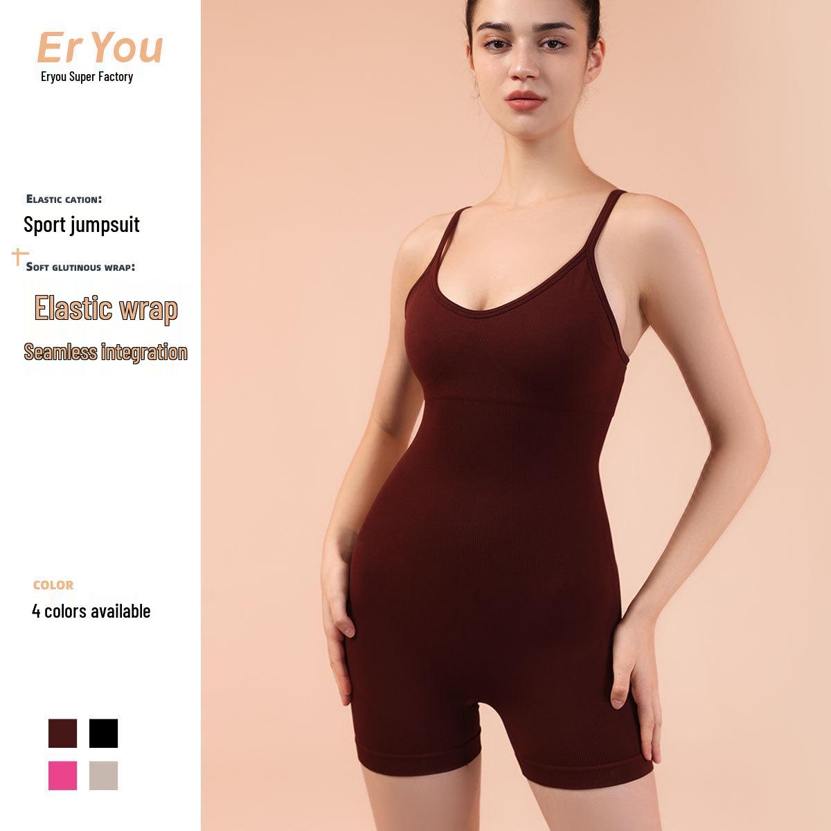 

European & American Quick-Dry Seamless Yoga Bodysuit - Women s Tummy Control, High Elasticity Medium