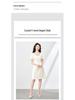 V-Neck Rhinestone Short Sleeve Dress - French Style, High-Quality Women's Summer Fashion