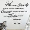 1pc English"God Grant Me The Serenity "Art  Text Wall Stickers for Bedroom Children's Room Decor Living Room Decoration Wall Art