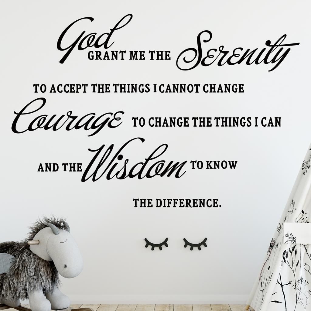 1pc English"God Grant Me The Serenity "Art  Text Wall Stickers for Bedroom Children's Room Decor Living Room Decoration Wall Art