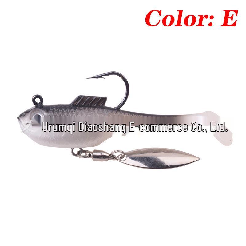 

Мягкая приманка T-образный хвост с вращающимися блестками и одинарным крючком из высокоуглеродистой стали 7cm/11.5g