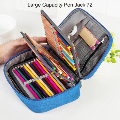 Estojo de Lápis de Esboço de 72 Compartimentos 3 Camadas Bolsa de Armazenamento Oxford para Canetas de Colorir e Materiais de Arte Organizador de Papelaria Portátil para Estudantes Artistas