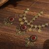 Bohemian Vintage Crystal Rhinestone Head Chain Earrings Set Ethnic Style Hair Accessories for Women