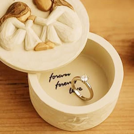 Yousheng Forever Friends Resin Keepsake Box Hand-Painted Friendship Gift Box Mother Daughter Jewelry Storage Box Women Friends Gift