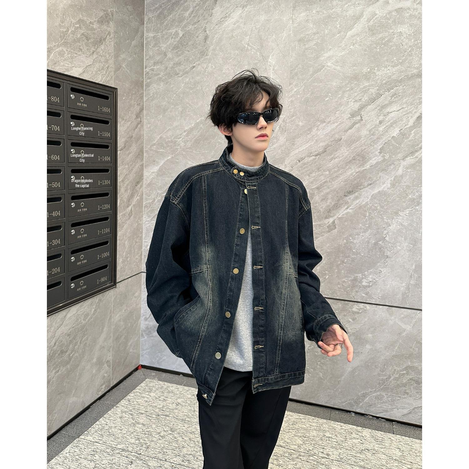 

Мужская американская ретро джинсовая куртка - Ностальгический повседневный свободный крой для весны и осени 3XL