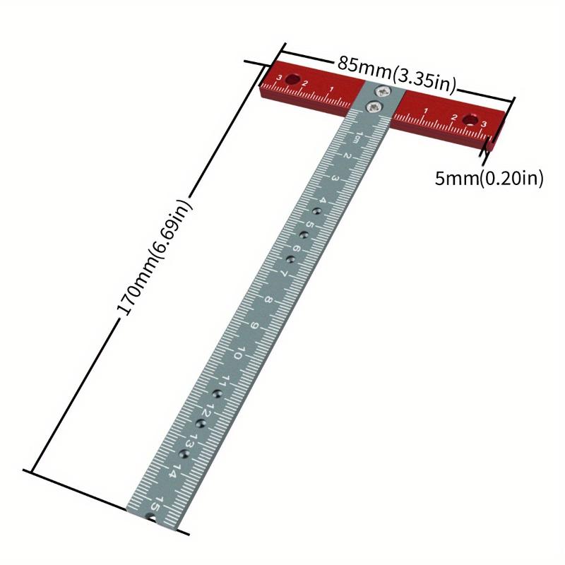 Aluminum Alloy Metric T-square Ruler 1Pc Durable Measuring and Marking Tool for Woodworking DIY Projects