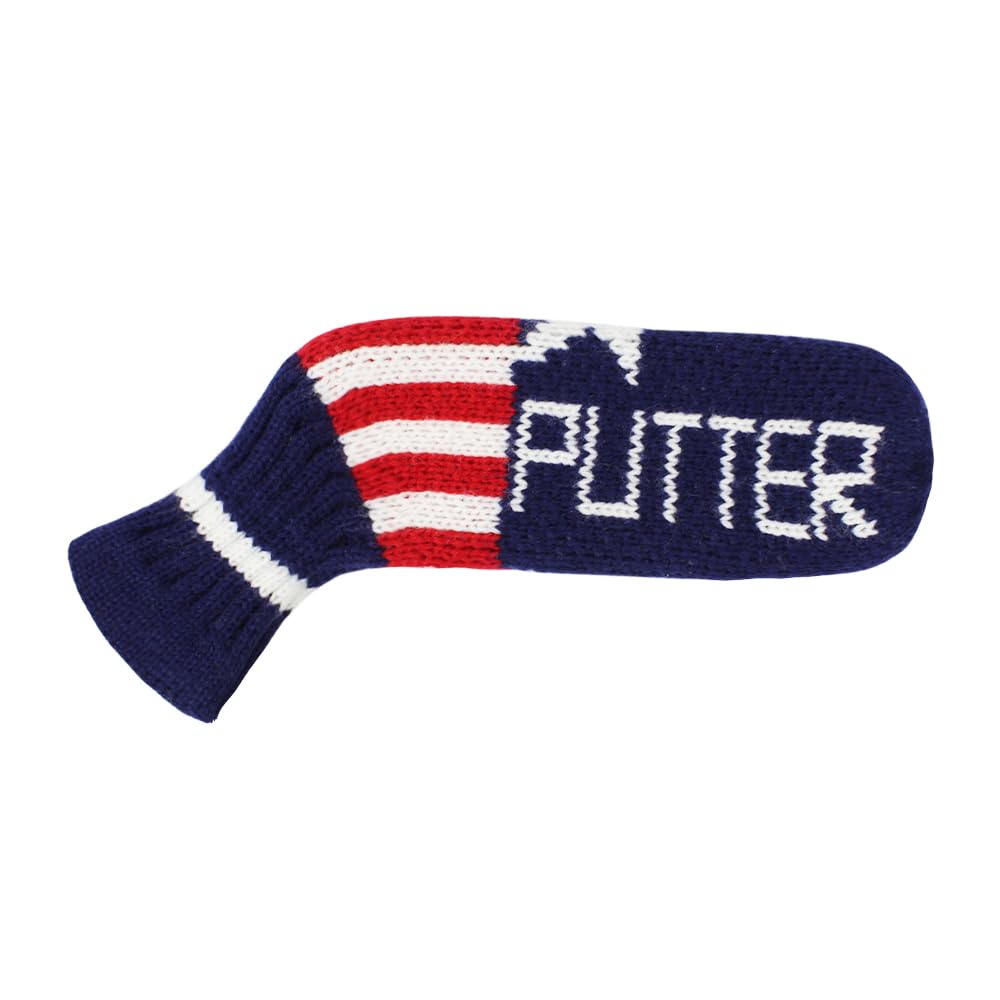 Scott Edward Knit Golf Putter Headcover, Pack of 1, Fits Blade Putter (Blue Star)