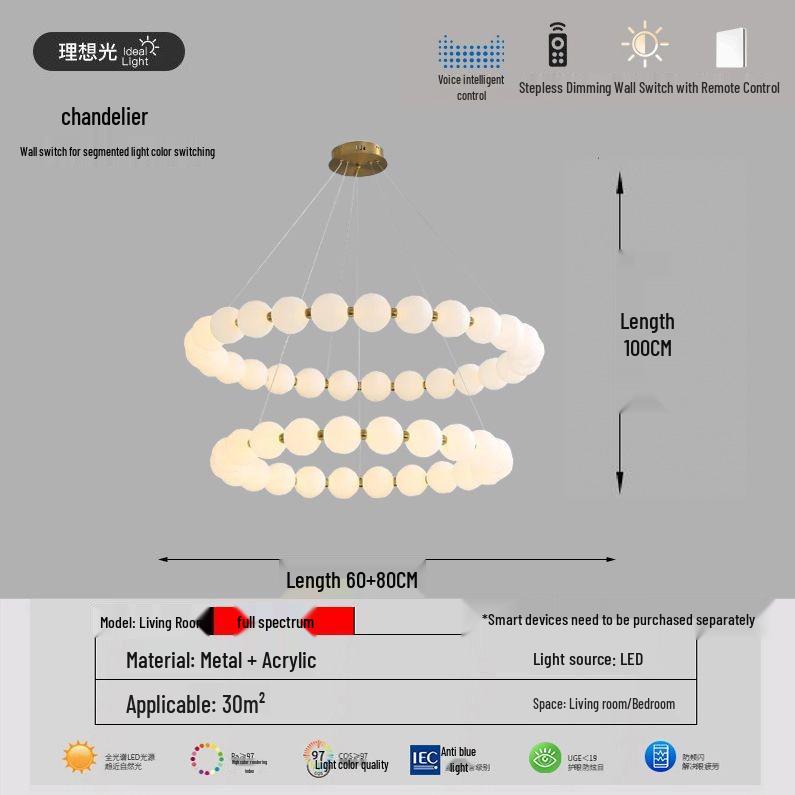 Italian Cream Minimalist LED Pendant Lamp for Living Room and Stairwell