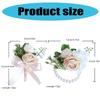 Wedding Flower Wrist Corsages Boutonniere for Bride Groom Natural Looking Artificial Rose Flower for Special Occasion