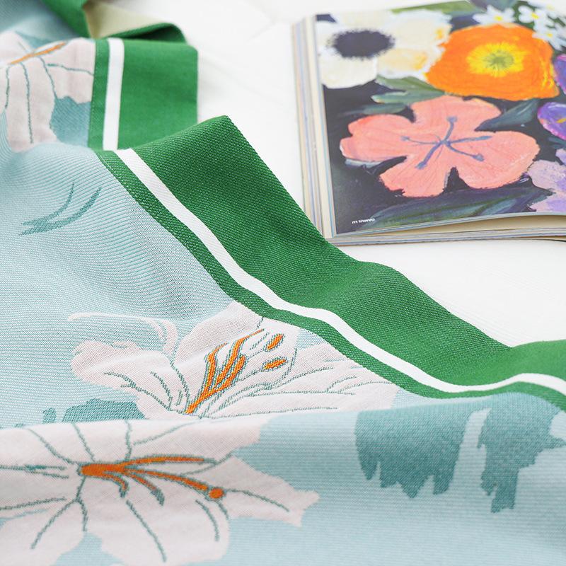 Blume Sommerdecke Tagesdecke für Sofabetten Baumwollgaze 230*250 48*74 Kissenbezüge Hohe Qualität