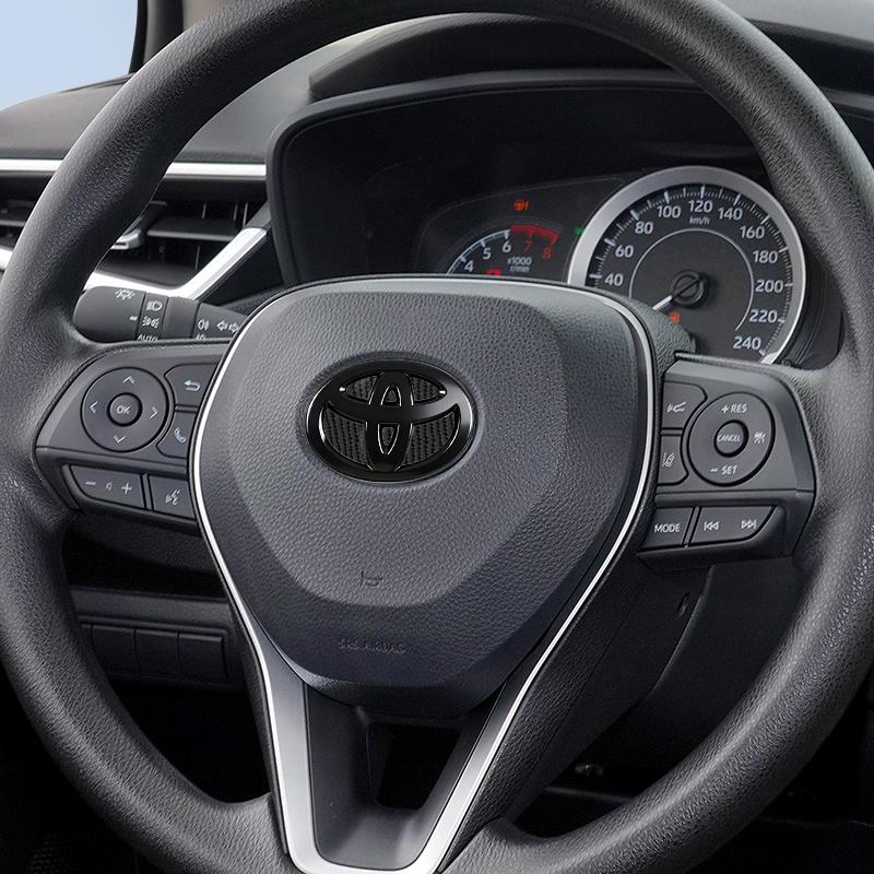 1 pièce ABS Badge Autocollant Emblème Volant Voiture Compatible pour Toyota Hilux Prius Avensis Auris Verso Corolla Camry Accessoires