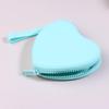 Portable Silicone Coin Purse Waterproof Heart-Shaped Small Wrist Wallet Solid Color Zipper Travel Sundries Storage Bag
