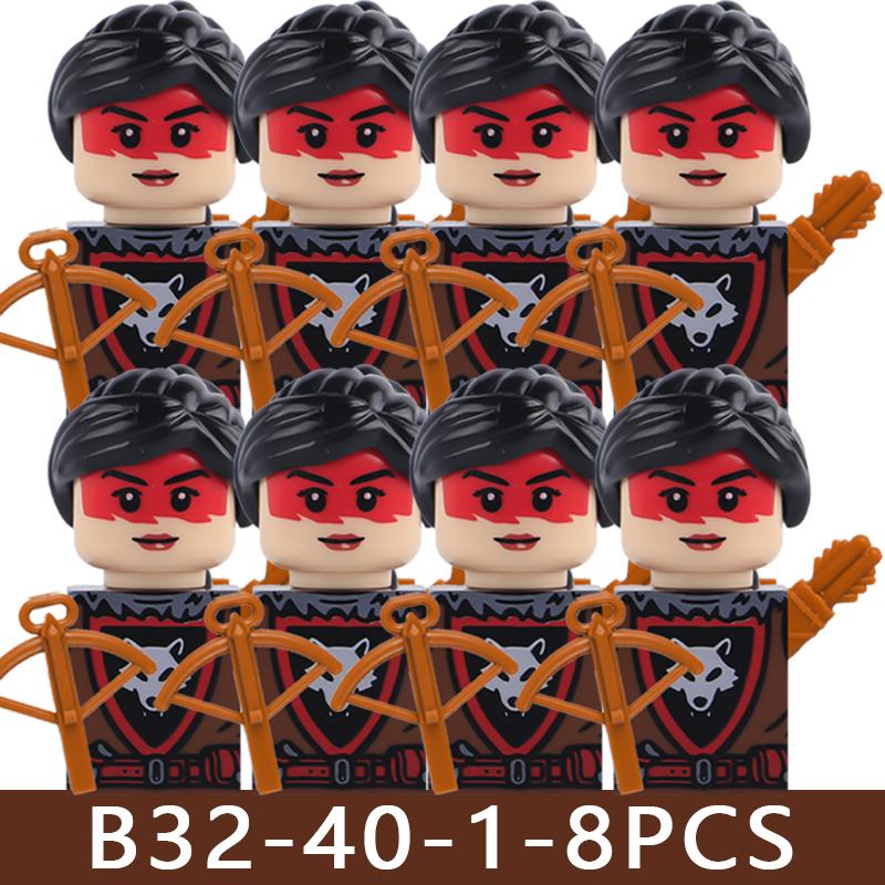 Medieval Castle Soldier Figures Building Blocks Knight Orc Warrior Dragon Wolf Animals Battle Flags Accessories Bricks Toys Boys