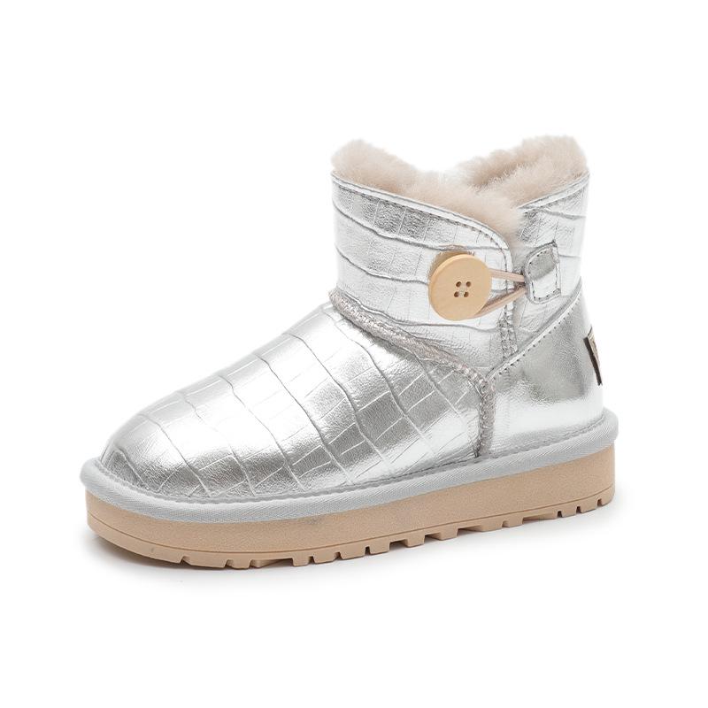 

Waterproof Children s Fur Snow Boots, Low-Cut, Non-Slip Sole, Stain-Resistant, Parent-Child Style. 35